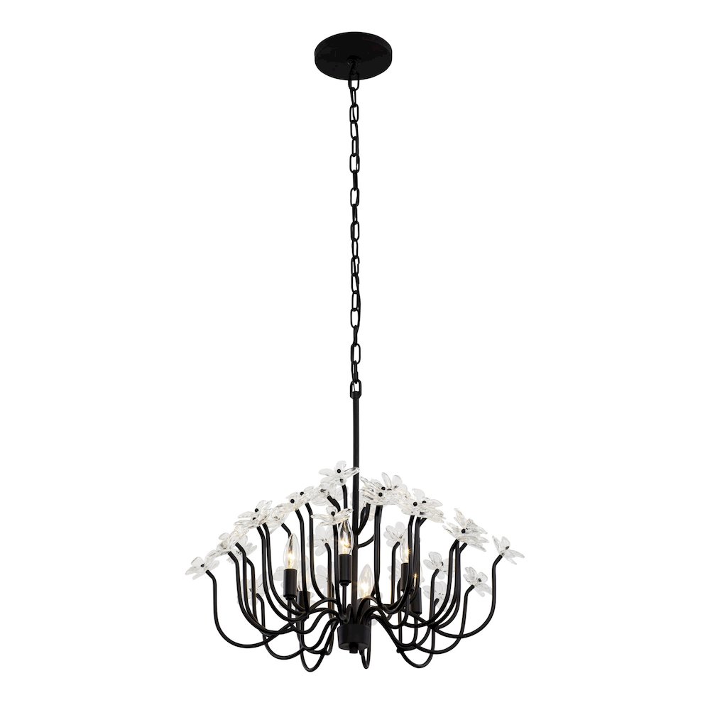 Wildflower 6-Lt Chandelier - Matte Black. Picture 2