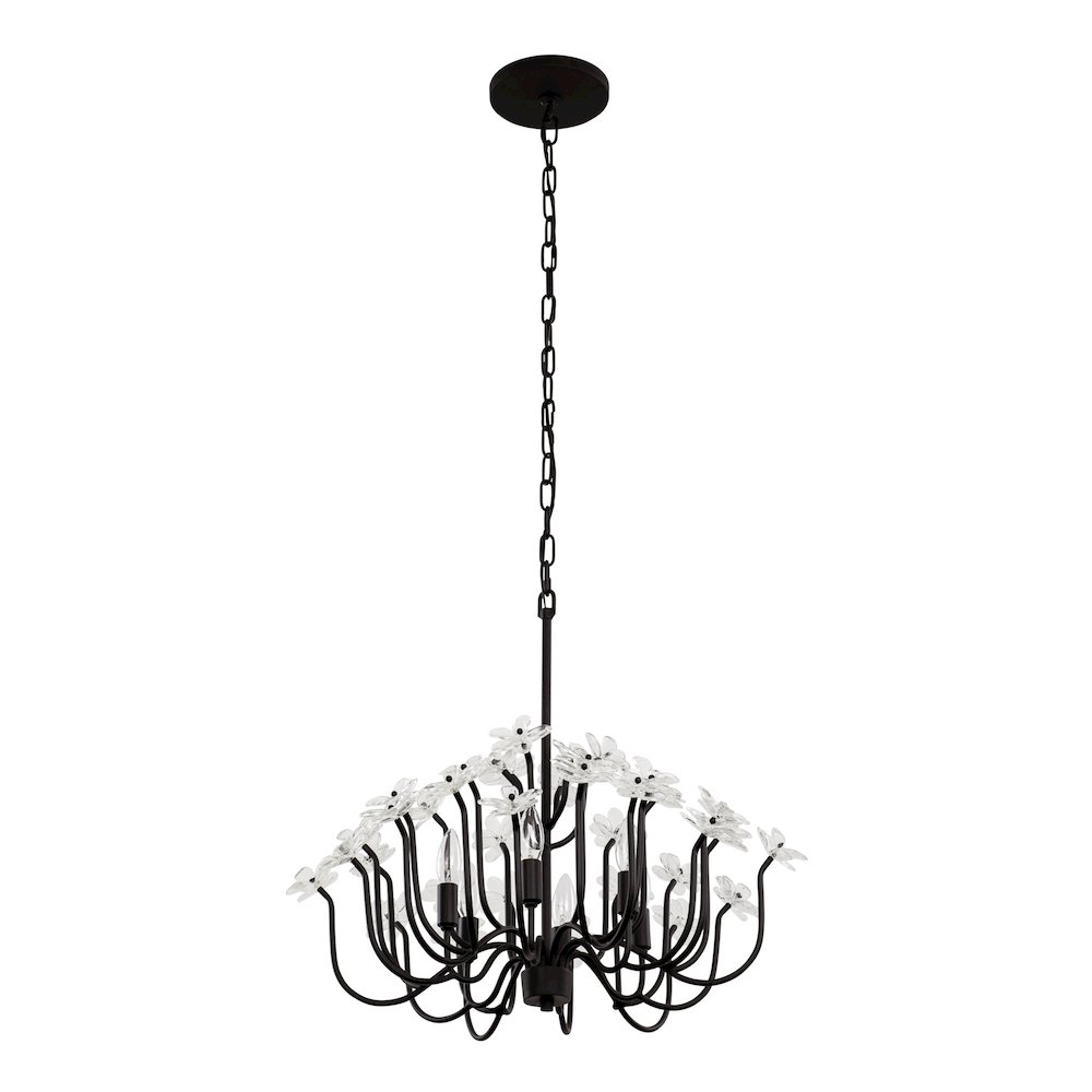 Wildflower 6-Lt Chandelier - Matte Black. Picture 4