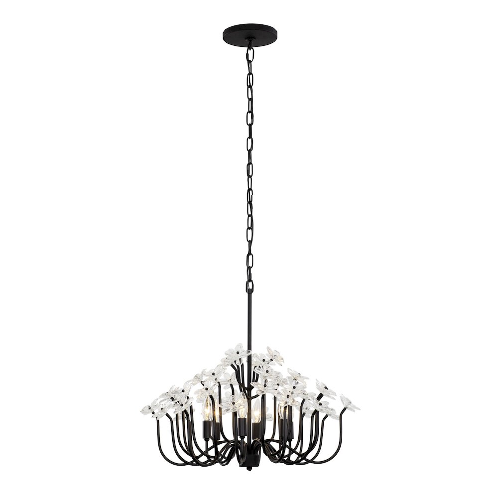 Wildflower 6-Lt Chandelier - Matte Black. Picture 5