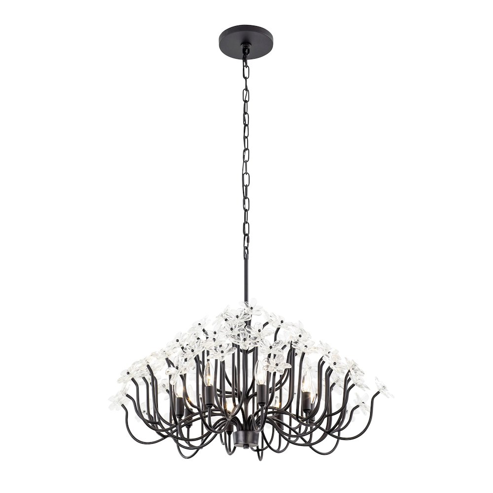 Wildflower 8-Lt Chandelier - Matte Black. Picture 2