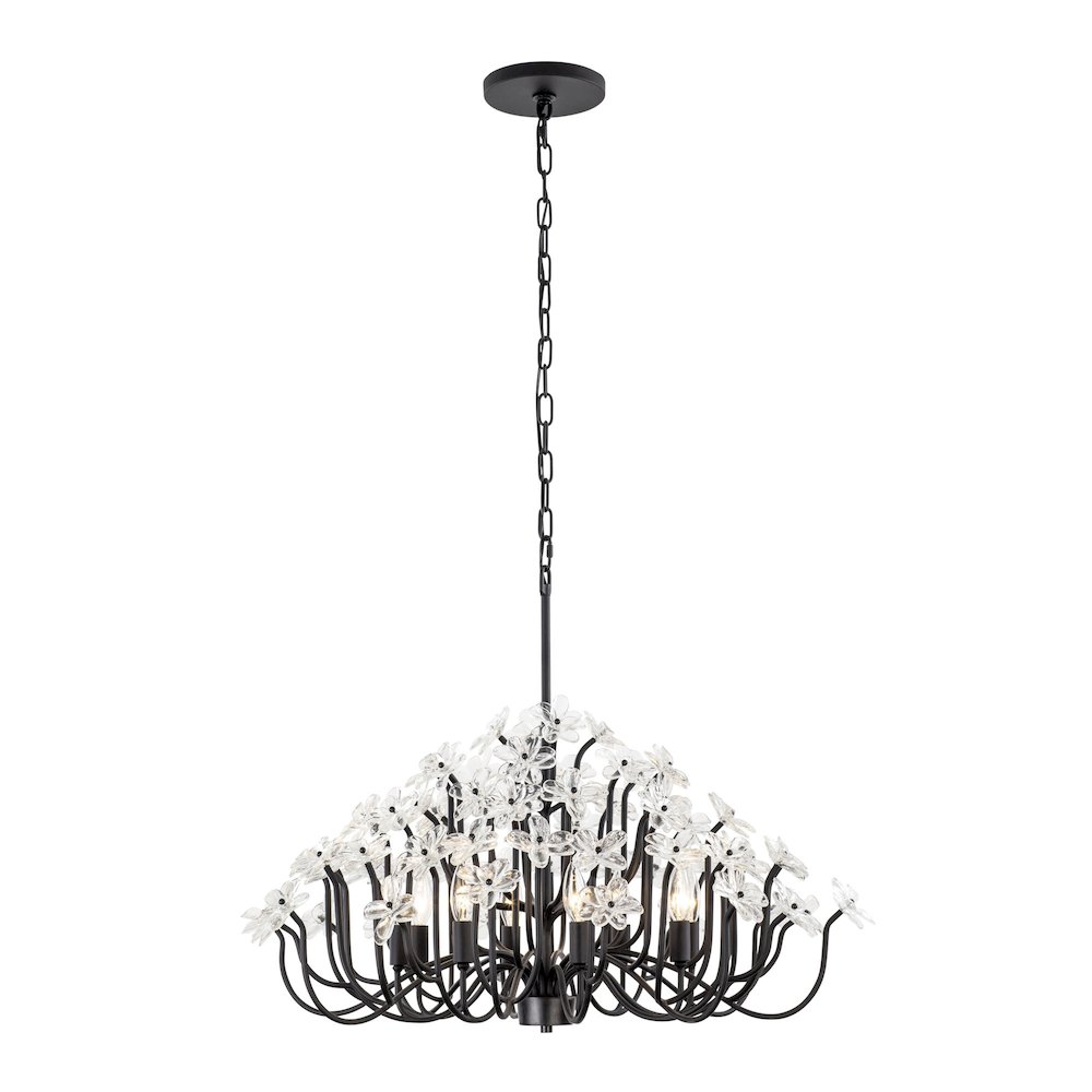 Wildflower 8-Lt Chandelier - Matte Black. Picture 5