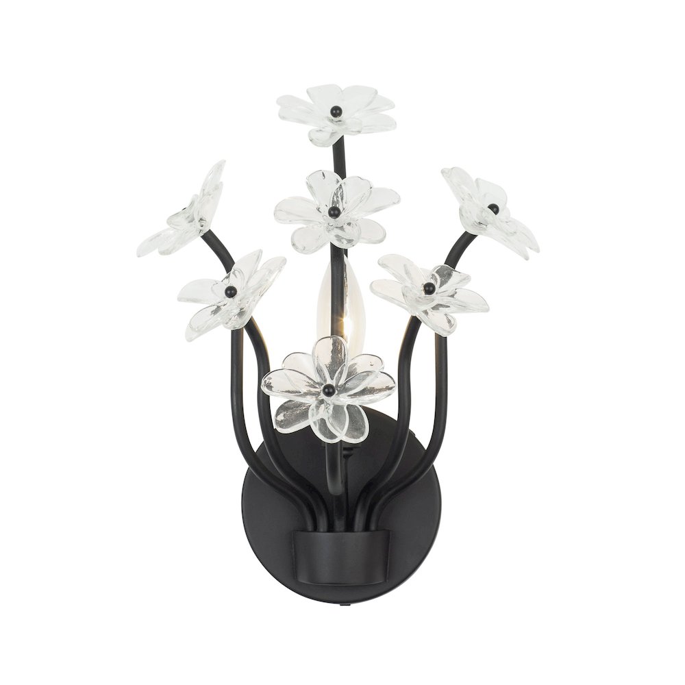 Wildflower 1-Lt Sconce - Matte Black. Picture 1