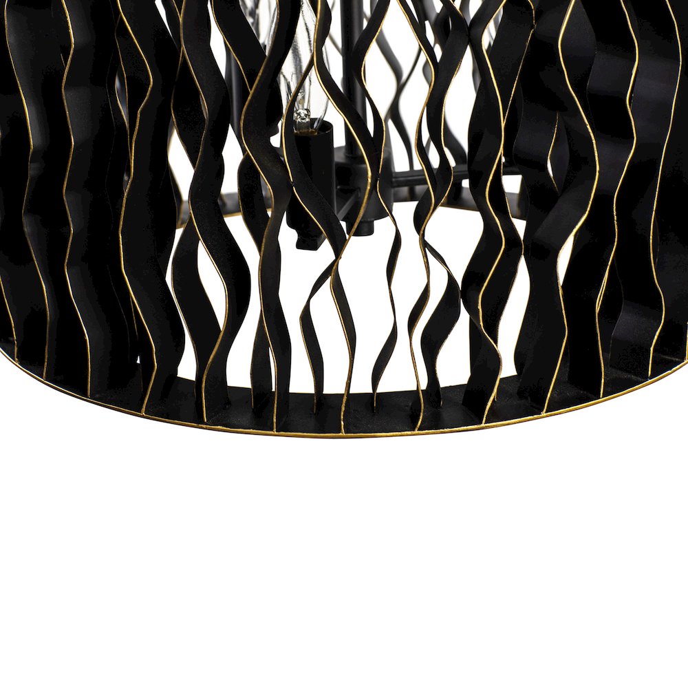 Estela 6-Lt Foyer - Matte Black/French Gold. Picture 6