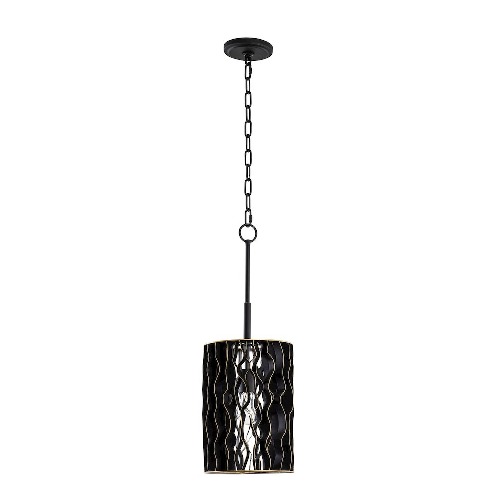 Estela 1-Lt Mini Pendant - Matte Black/French Gold. Picture 4