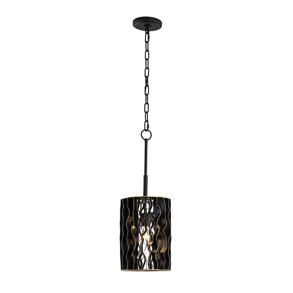 Estela 1-Lt Mini Pendant - Matte Black/French Gold. Picture 5