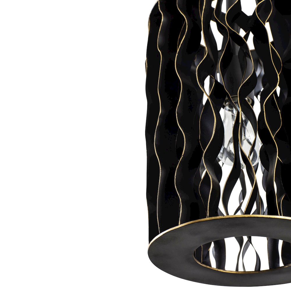 Estela 1-Lt Mini Pendant - Matte Black/French Gold. Picture 6