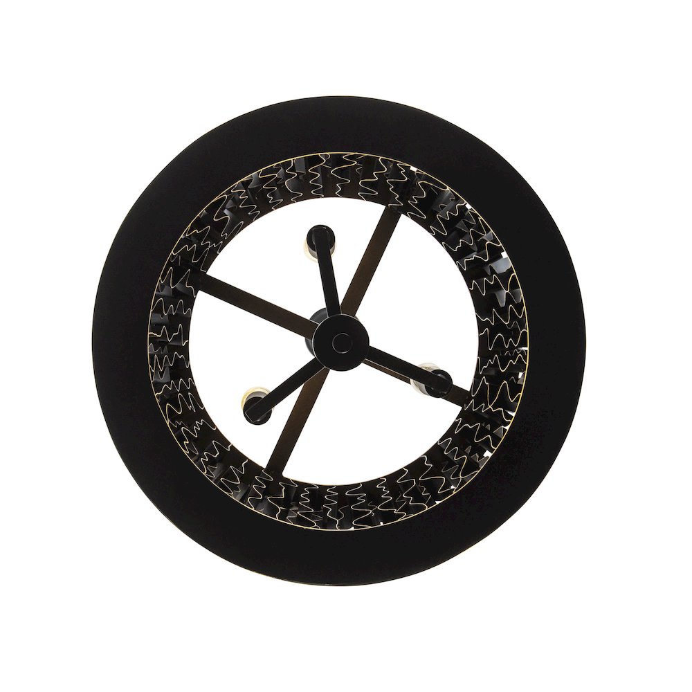 Estela 3-Lt Convertible Pendant/Semi-Flush - Matte Black/French Gold. Picture 5