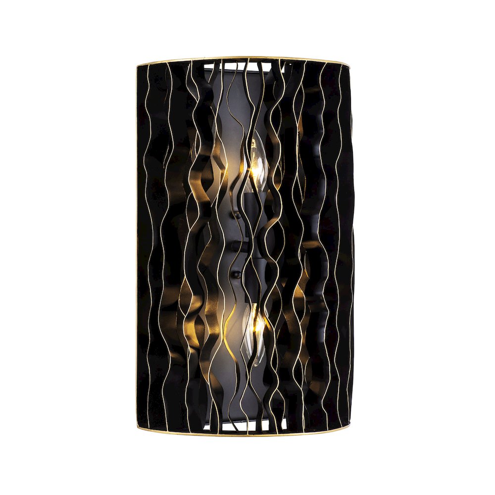 Estela 2-Lt Sconce - Matte Black/French Gold. Picture 2