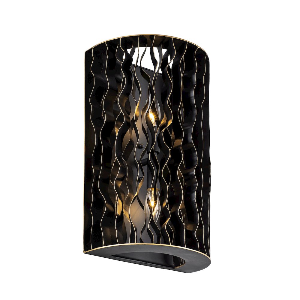 Estela 2-Lt Sconce - Matte Black/French Gold. Picture 3