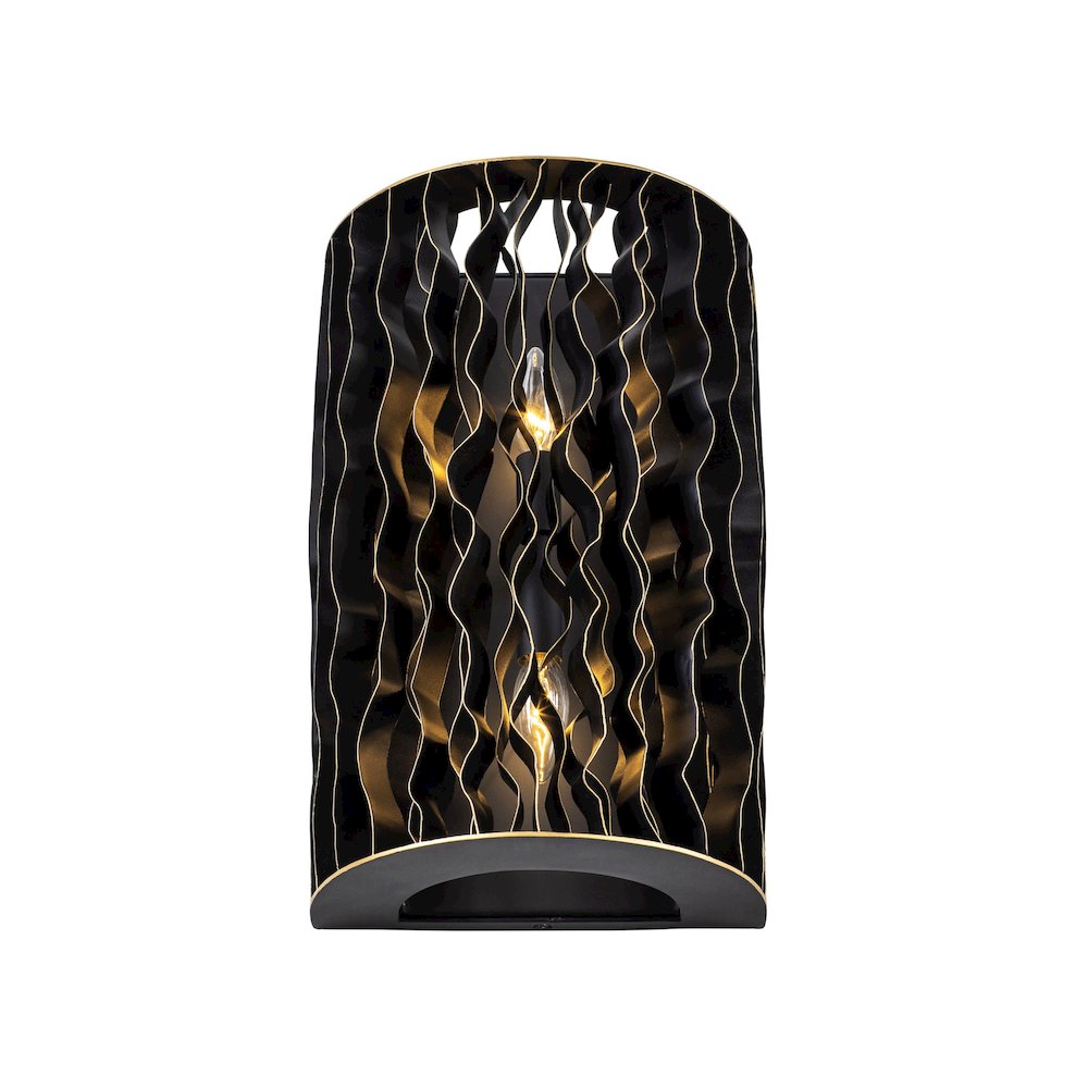 Estela 2-Lt Sconce - Matte Black/French Gold. Picture 4