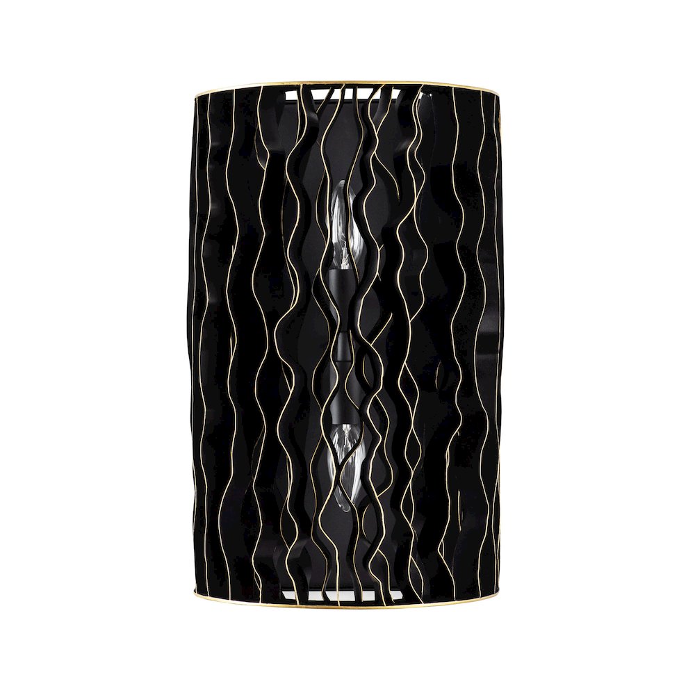 Estela 2-Lt Sconce - Matte Black/French Gold. Picture 5