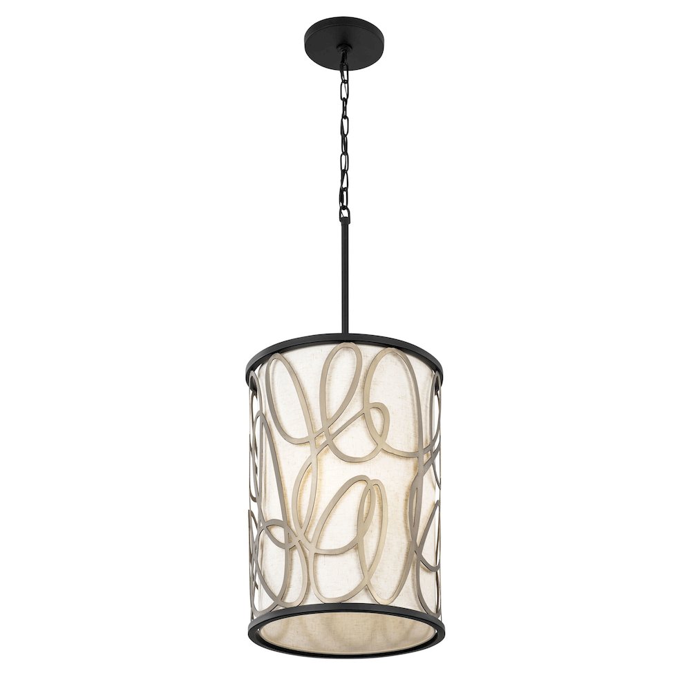 Scribble 6-Lt Foyer - Matte Black/Artifact. Picture 5