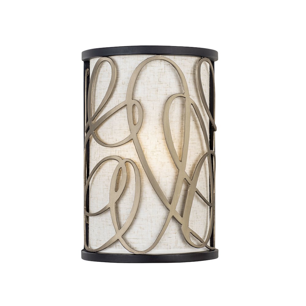 Scribble 1-Lt Sconce - Matte Black/Artifact. Picture 1
