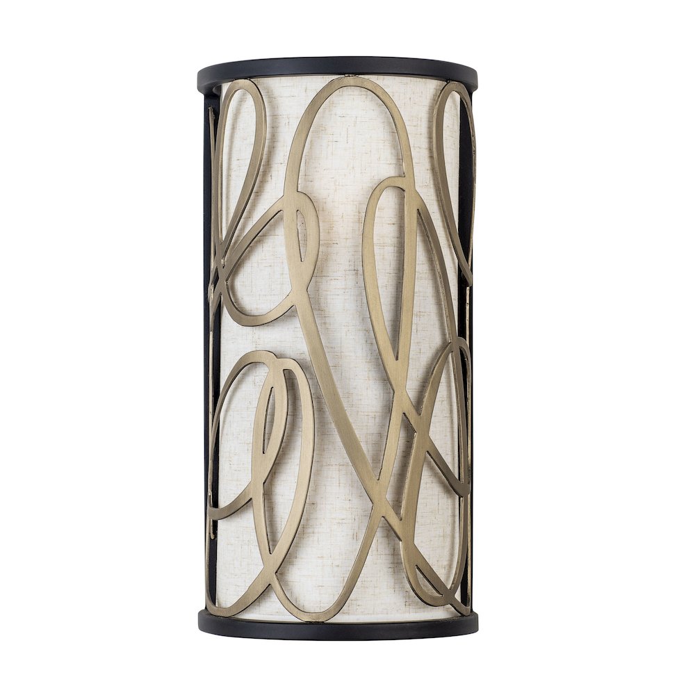 Scribble 2-Lt Sconce - Matte Black/Artifact. Picture 1
