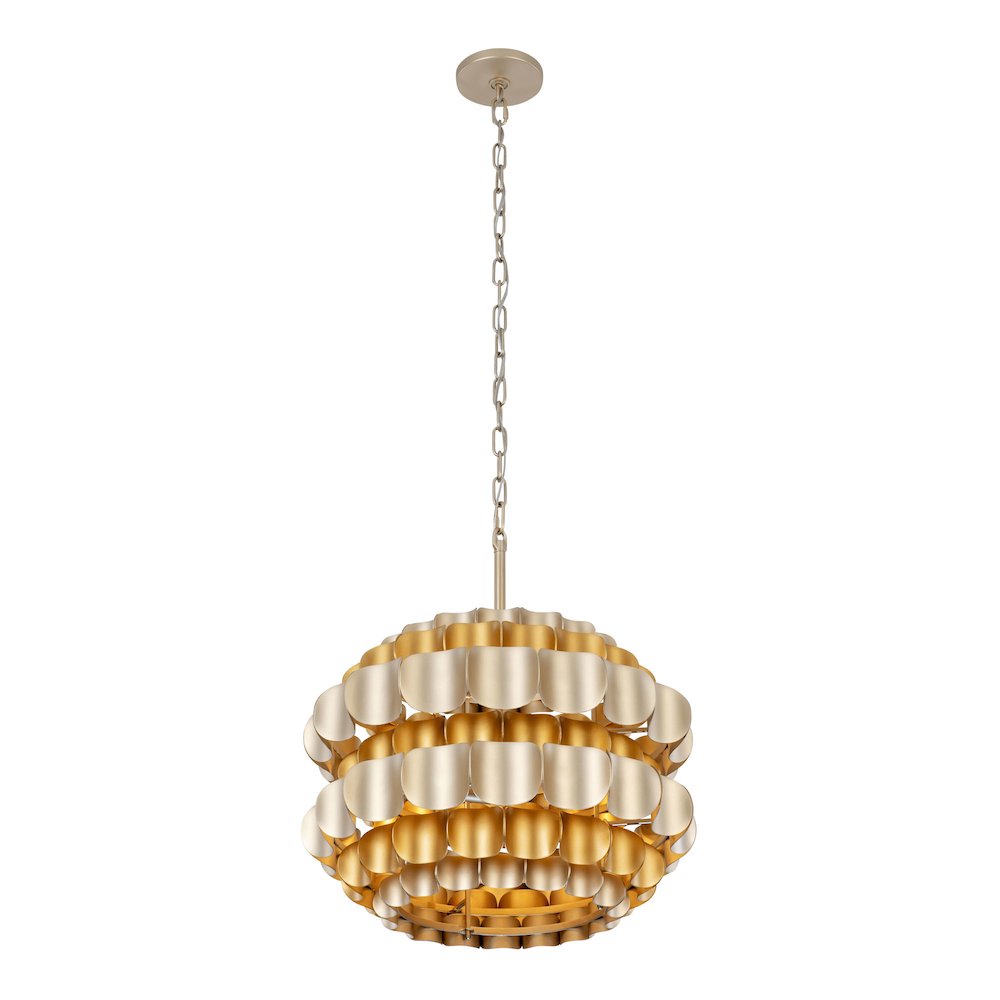 Swoon 3-Lt Pendant - Antique Gold/Gold Dust. Picture 5