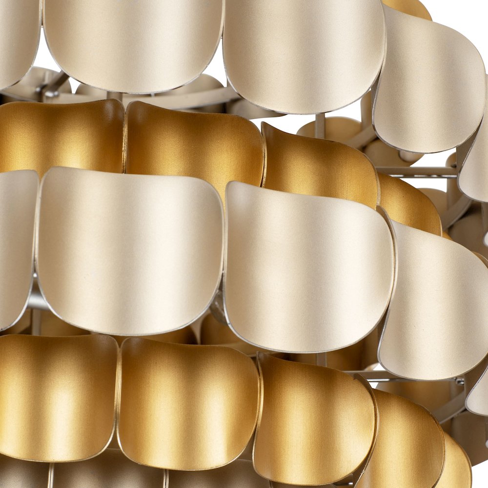 Swoon 3-Lt Pendant - Antique Gold/Gold Dust. Picture 6