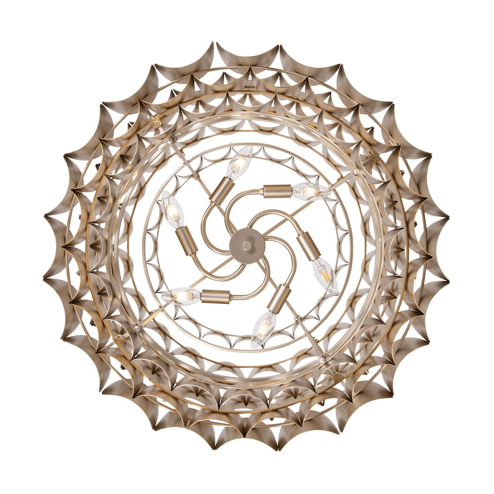 Swoon 6-Lt Pendant - Antique Gold/Gold Dust. Picture 4