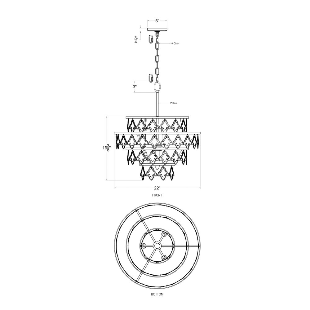 Fleur 4-Lt   Chandelier - French Gold. Picture 7