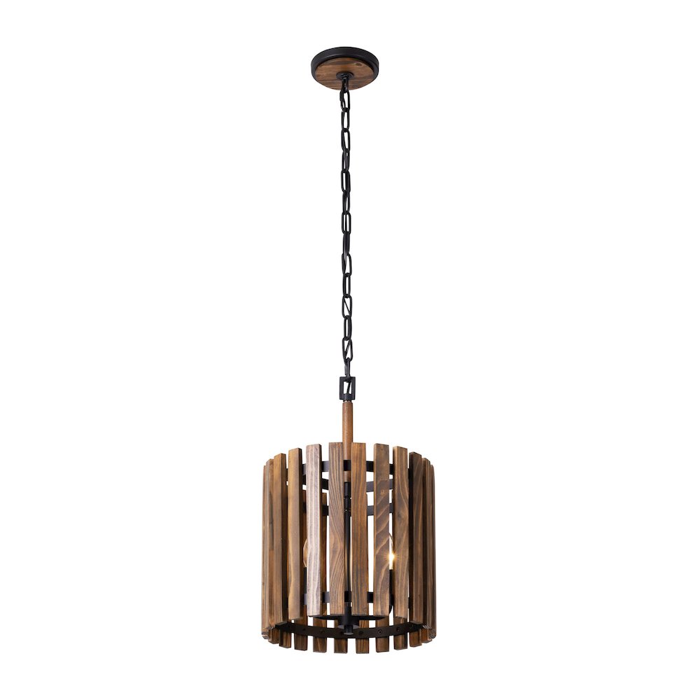 Suratto 2-Lt   Pendant - Matte Black/Medium Walnut. Picture 2