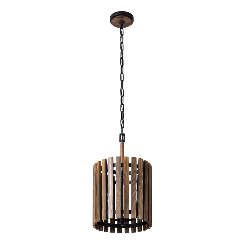 Suratto 2-Lt   Pendant - Matte Black/Medium Walnut. Picture 3