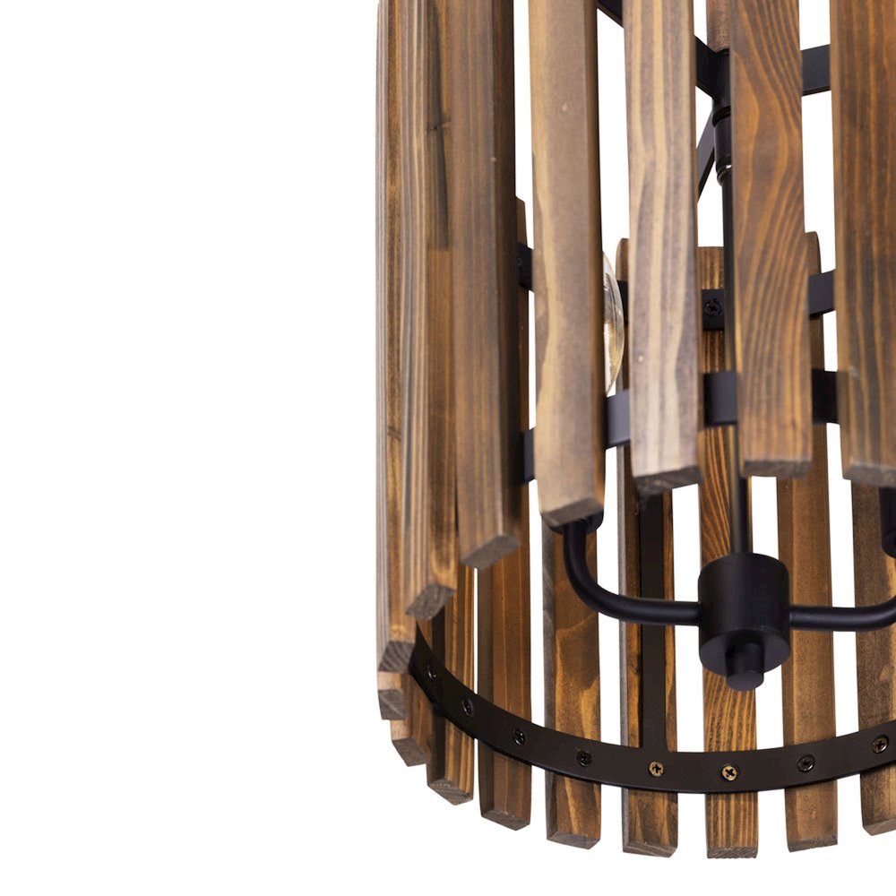 Suratto 2-Lt   Pendant - Matte Black/Medium Walnut. Picture 4