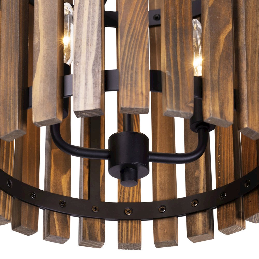 Suratto 2-Lt   Pendant - Matte Black/Medium Walnut. Picture 5