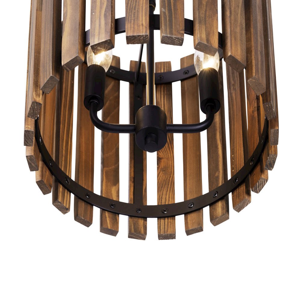 Suratto 2-Lt   Pendant - Matte Black/Medium Walnut. Picture 6