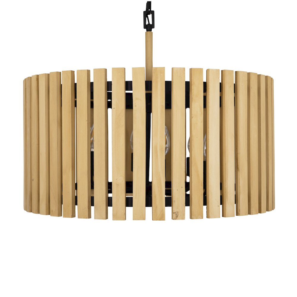 Suratto 6-Lt   Pendant - Matte Black/Honey Blonde. Picture 1