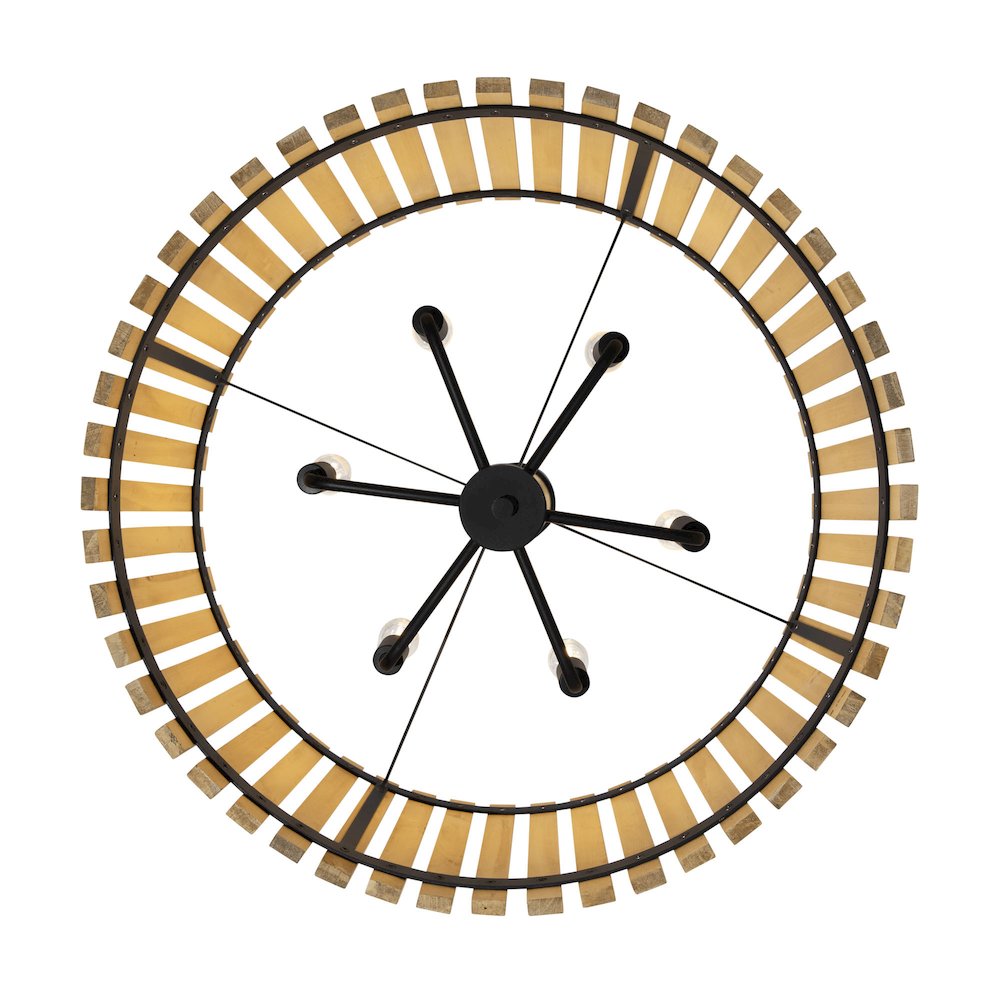 Suratto 6-Lt   Pendant - Matte Black/Honey Blonde. Picture 4