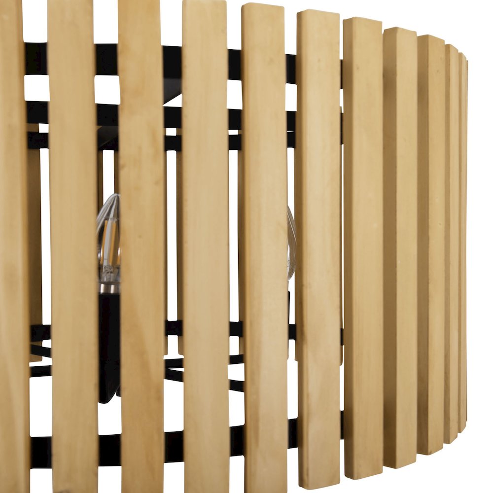 Suratto 6-Lt   Pendant - Matte Black/Honey Blonde. Picture 6