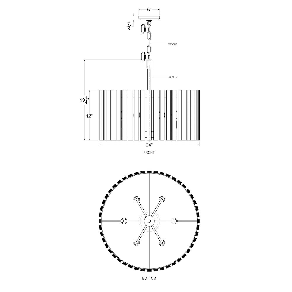 Suratto 6-Lt   Pendant - Matte Black/Medium Walnut. Picture 8