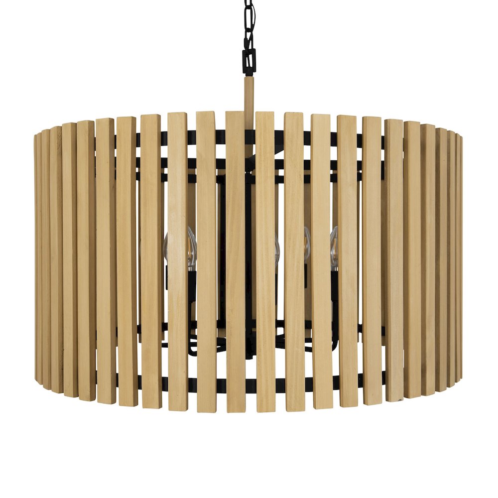 Suratto 8-Lt   Pendant - Matte Black/Honey Blonde. Picture 1