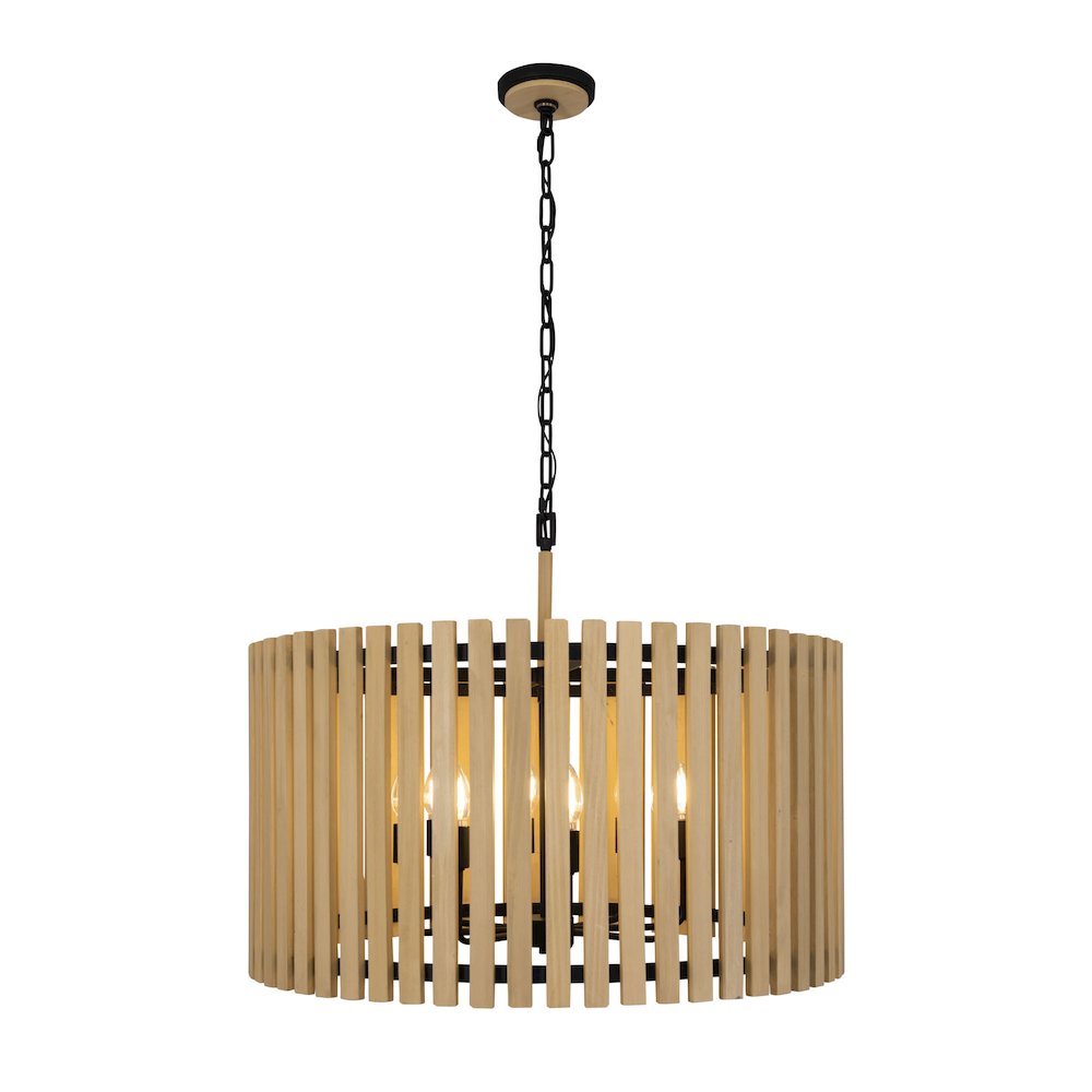 Suratto 8-Lt   Pendant - Matte Black/Honey Blonde. Picture 2