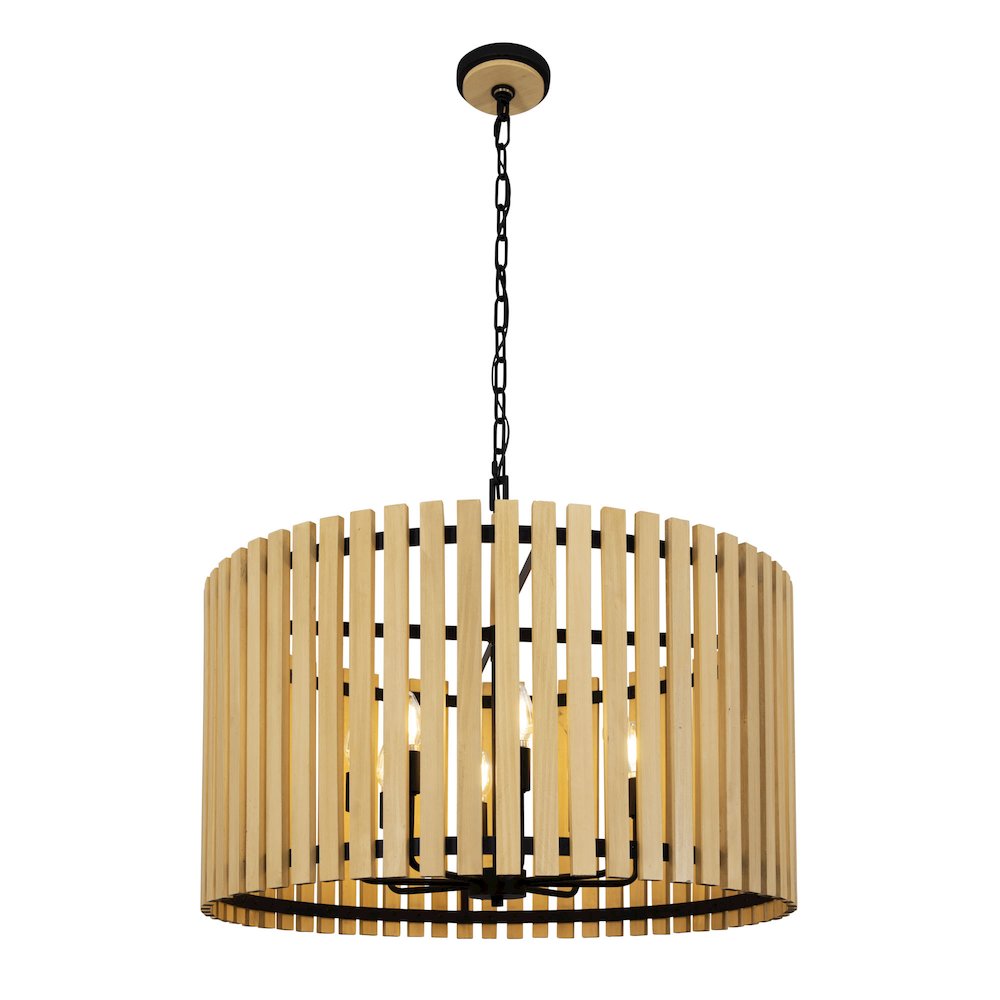 Suratto 8-Lt   Pendant - Matte Black/Honey Blonde. Picture 3
