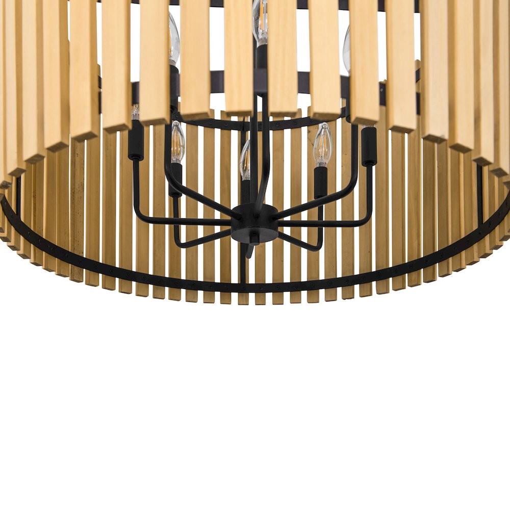 Suratto 8-Lt   Pendant - Matte Black/Honey Blonde. Picture 6