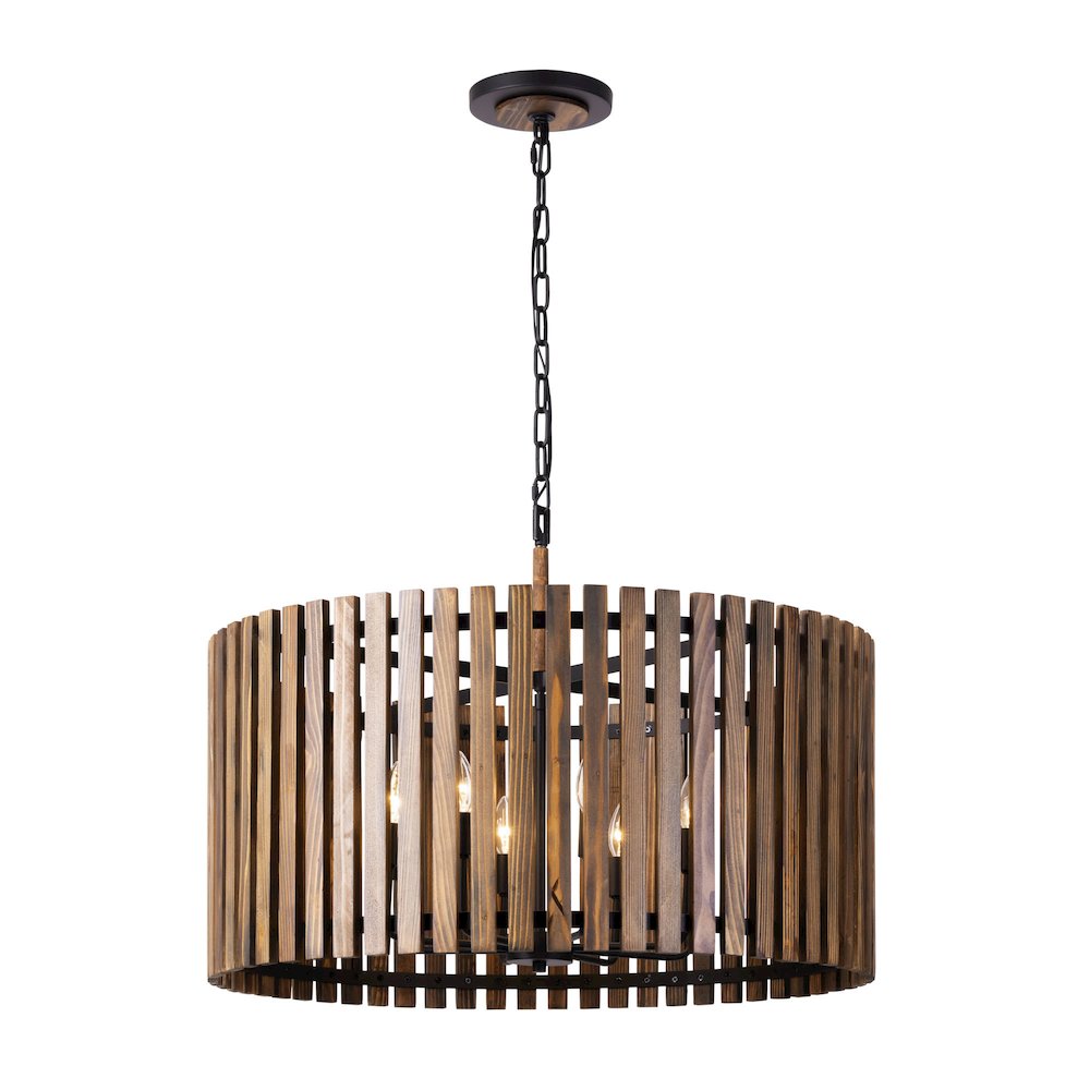 Suratto 8-Lt   Pendant - Matte Black/Medium Walnut. Picture 2