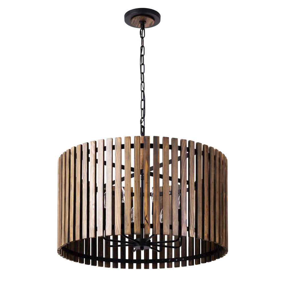 Suratto 8-Lt   Pendant - Matte Black/Medium Walnut. Picture 3