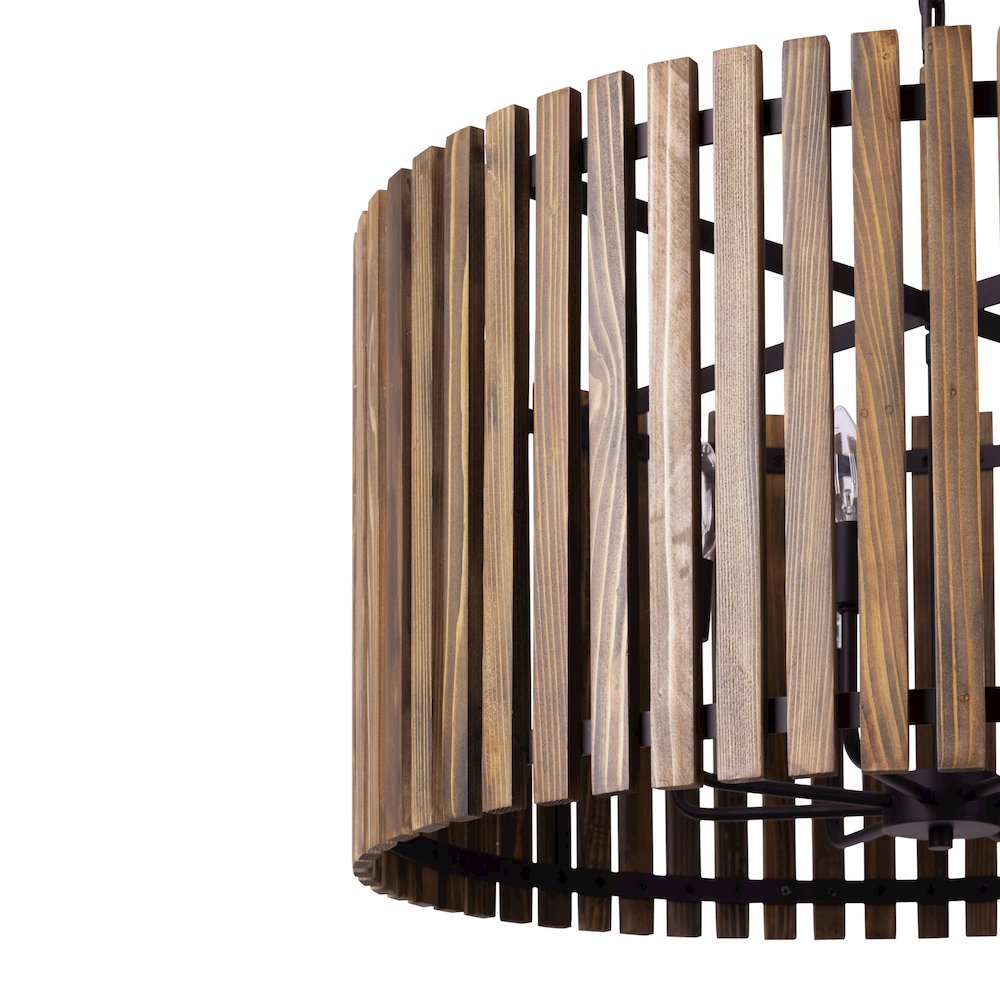 Suratto 8-Lt   Pendant - Matte Black/Medium Walnut. Picture 4