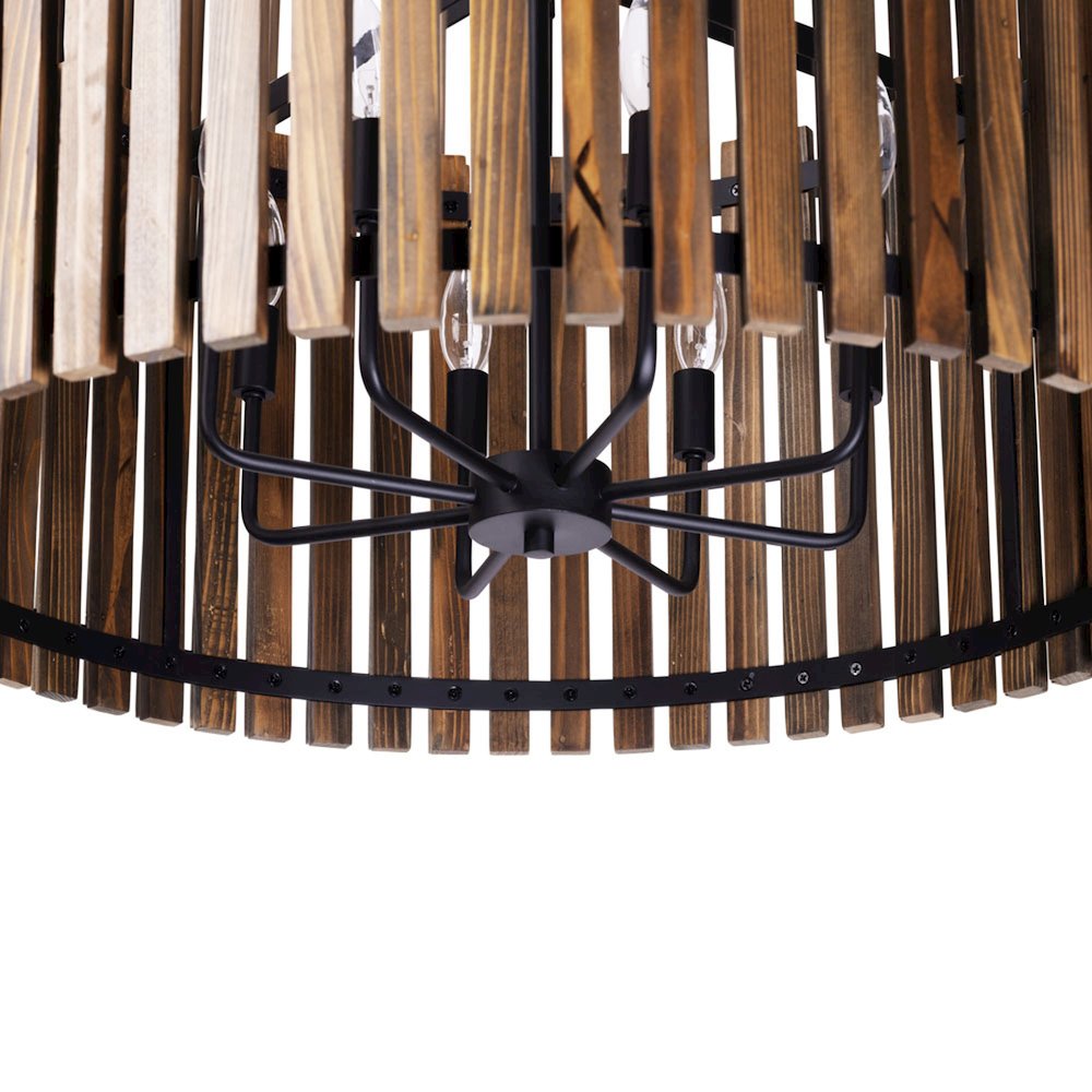 Suratto 8-Lt   Pendant - Matte Black/Medium Walnut. Picture 5