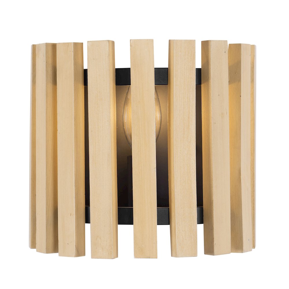 Suratto 1-Lt   Sconce - Matte Black/Honey Blonde. Picture 1