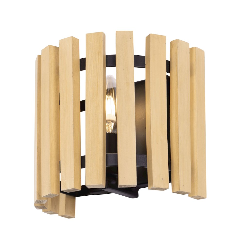 Suratto 1-Lt   Sconce - Matte Black/Honey Blonde. Picture 2