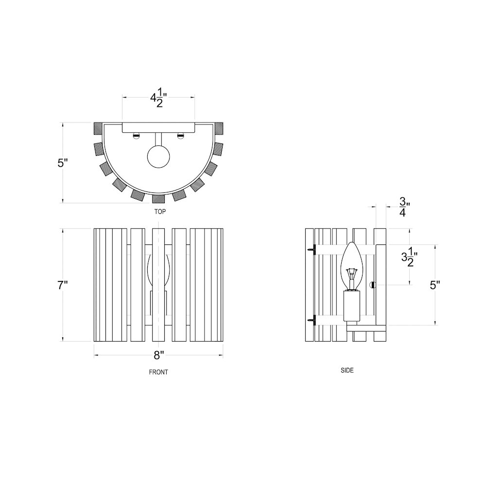 Suratto 1-Lt   Sconce - Matte Black/Honey Blonde. Picture 7