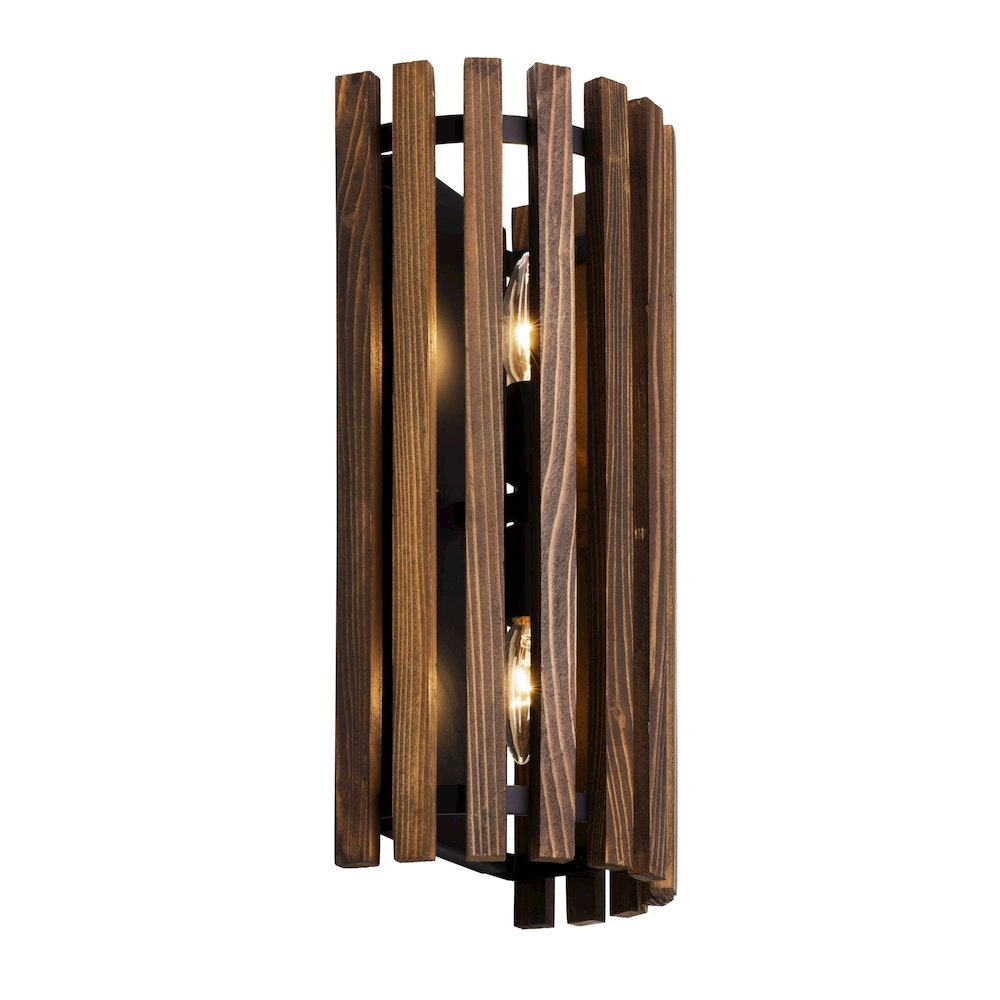 Suratto 2-Lt   Sconce - Matte Black/Medium Walnut. Picture 2