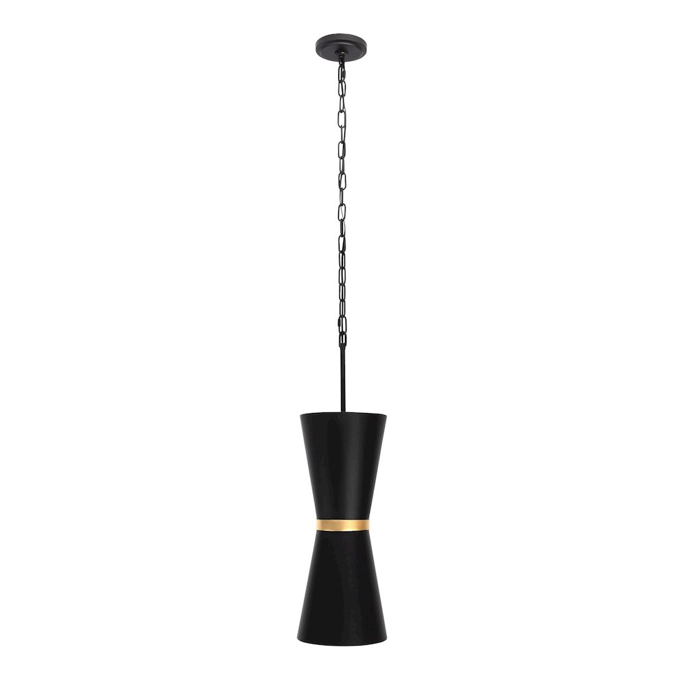 Mad Hatter 2-Lt   Pendant - Matte Black/French Gold. Picture 2