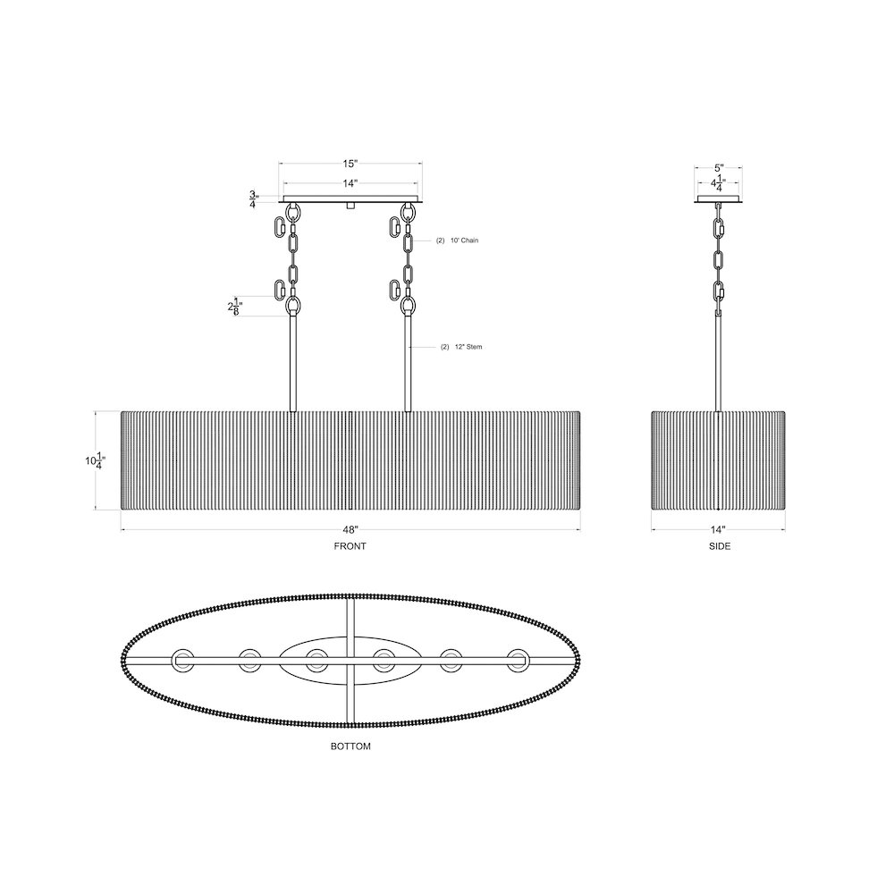 Jacob's Ladder 6-Lt   Linear Pendant - French Gold. Picture 7