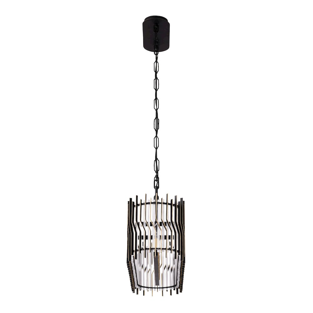 Park Row 5-Lt   Linear Pendant - Matte Black/French Gold. Picture 5