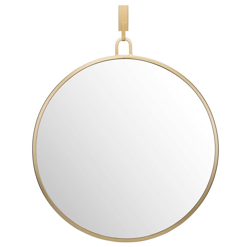 Stopwatch 30-in Round Accent Mirror - Gold. Picture 1