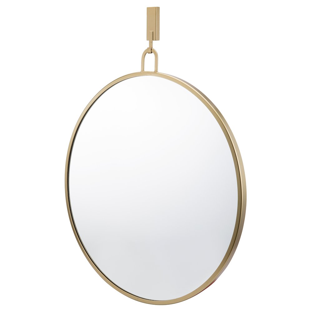 Stopwatch 30-in Round Accent Mirror - Gold. Picture 2