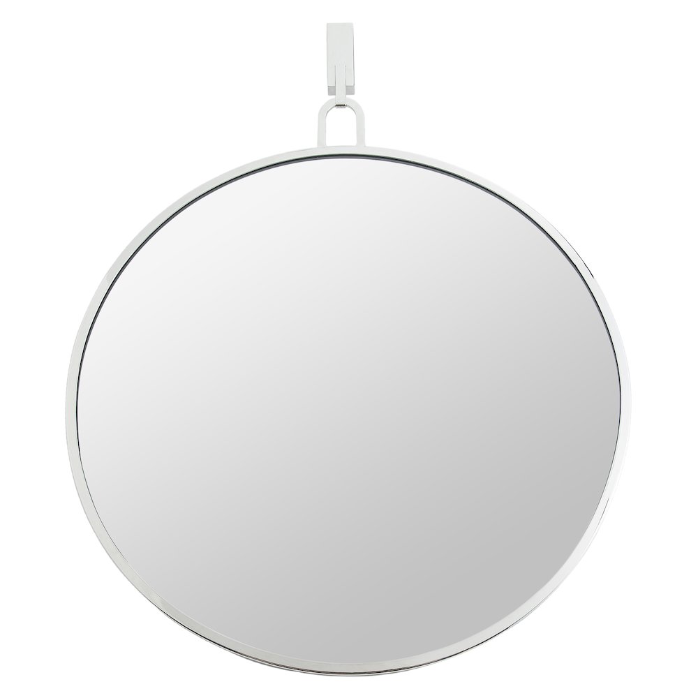 Stopwatch 30-in Round Accent Mirror - Polished Nickel. Picture 1