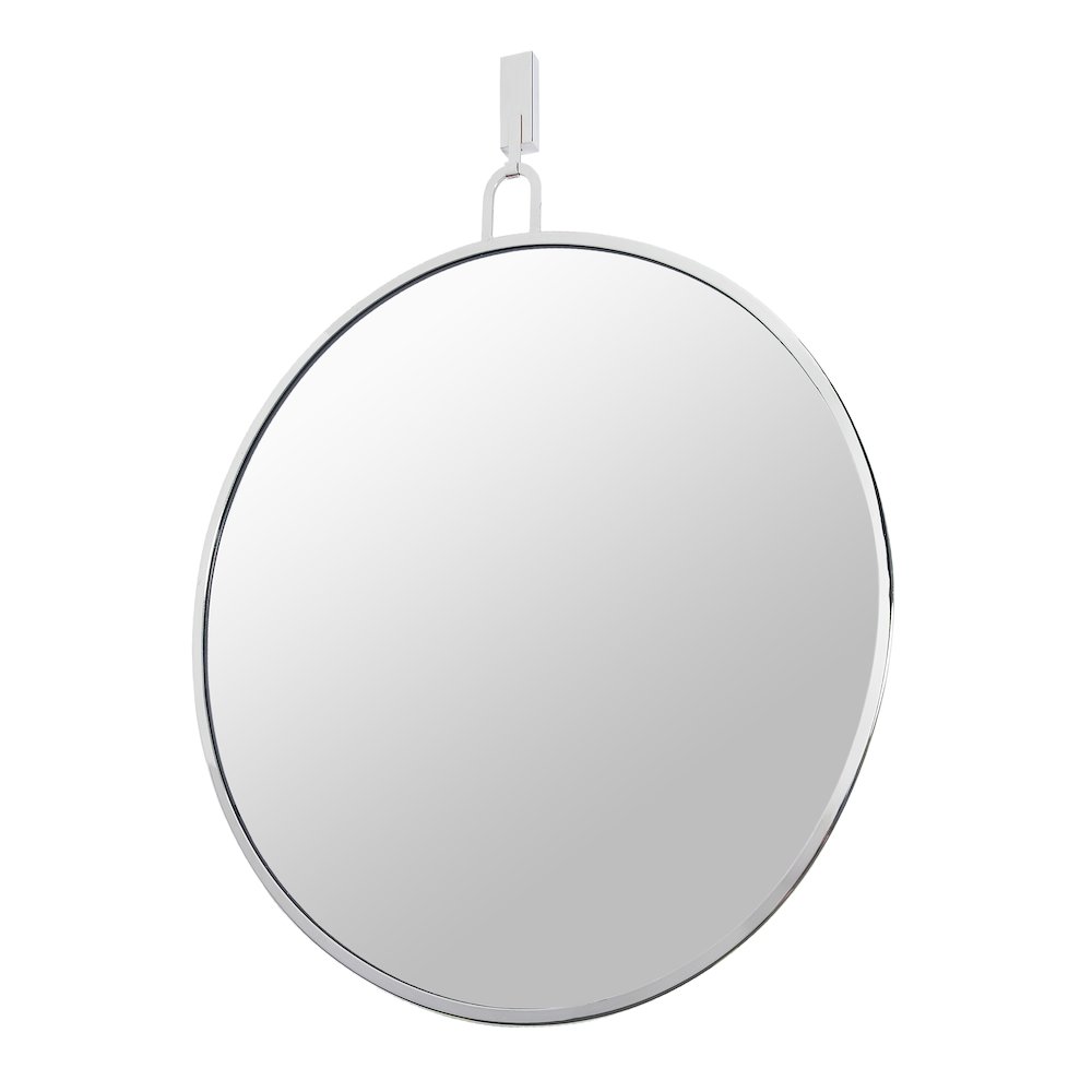 Stopwatch 30-in Round Accent Mirror - Polished Nickel. Picture 2